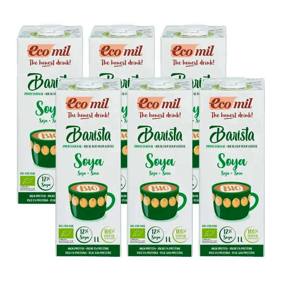 Ecomil Veggie Drinks Bio-Barista-Sojagetränk, Packung 6 x 1 Liter