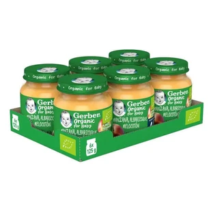 GERBER Pakje Biologische Appel, Abrikoos & Perzik Tarritos , 125g x 6 stuks