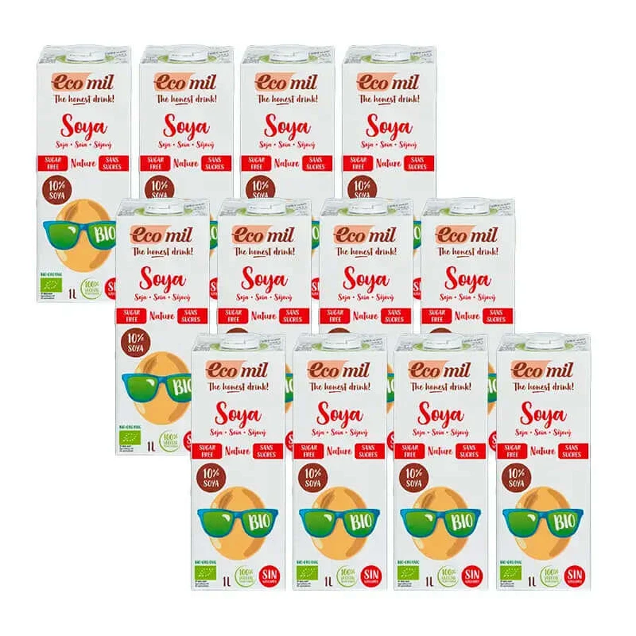 Ecomil Bio-Soja-Gemüsedrinks, Packung 12 x 1 Liter
