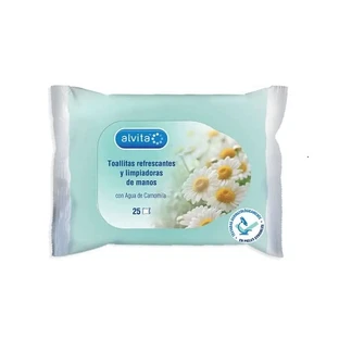 Alvita Hand Wipes, 25 Units