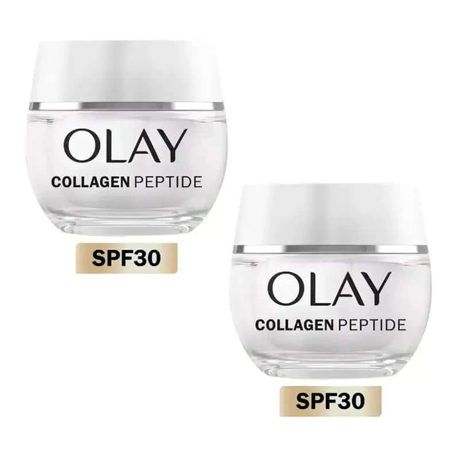 Olay Collageenpeptiden 24H Dagcrème Spf30, verpakking 2 x 50Ml