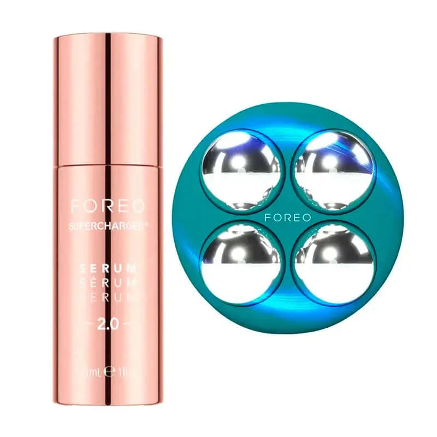 Foreo Supercharged™ Serum 2.0 + Foreo Bear™ 2 Body Evergreen , 2 Stück.