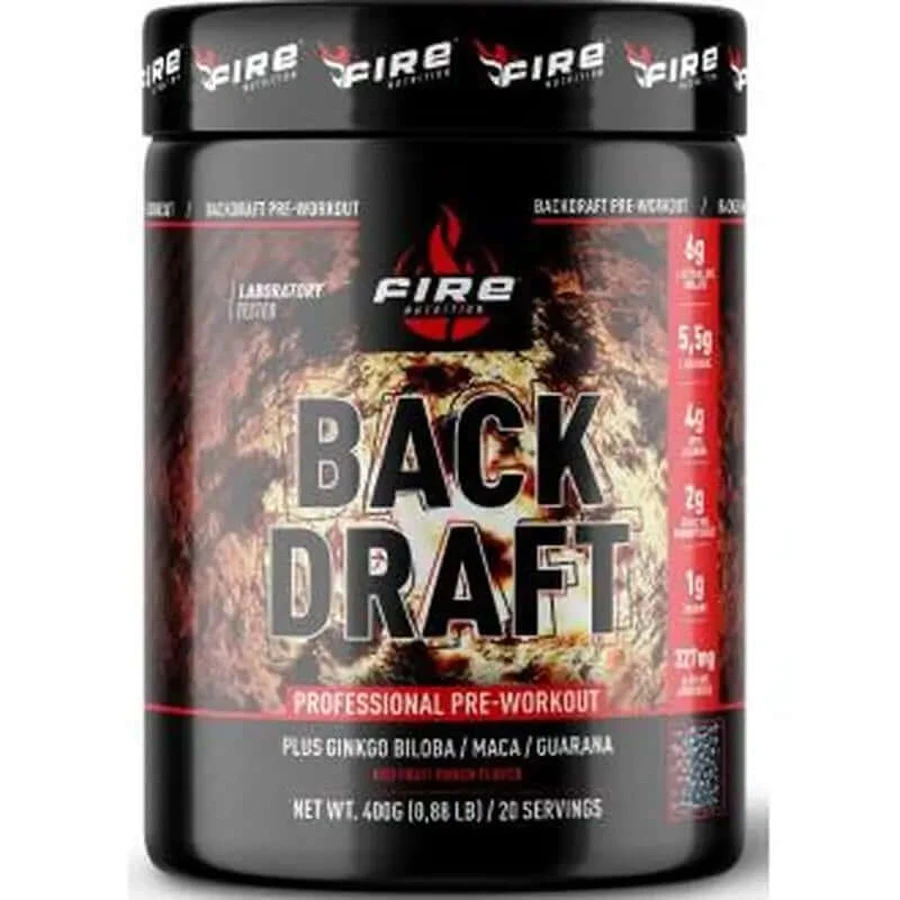 Fire Nutrition Back-Draft Preworkout Red Fruit Punch 400Gr