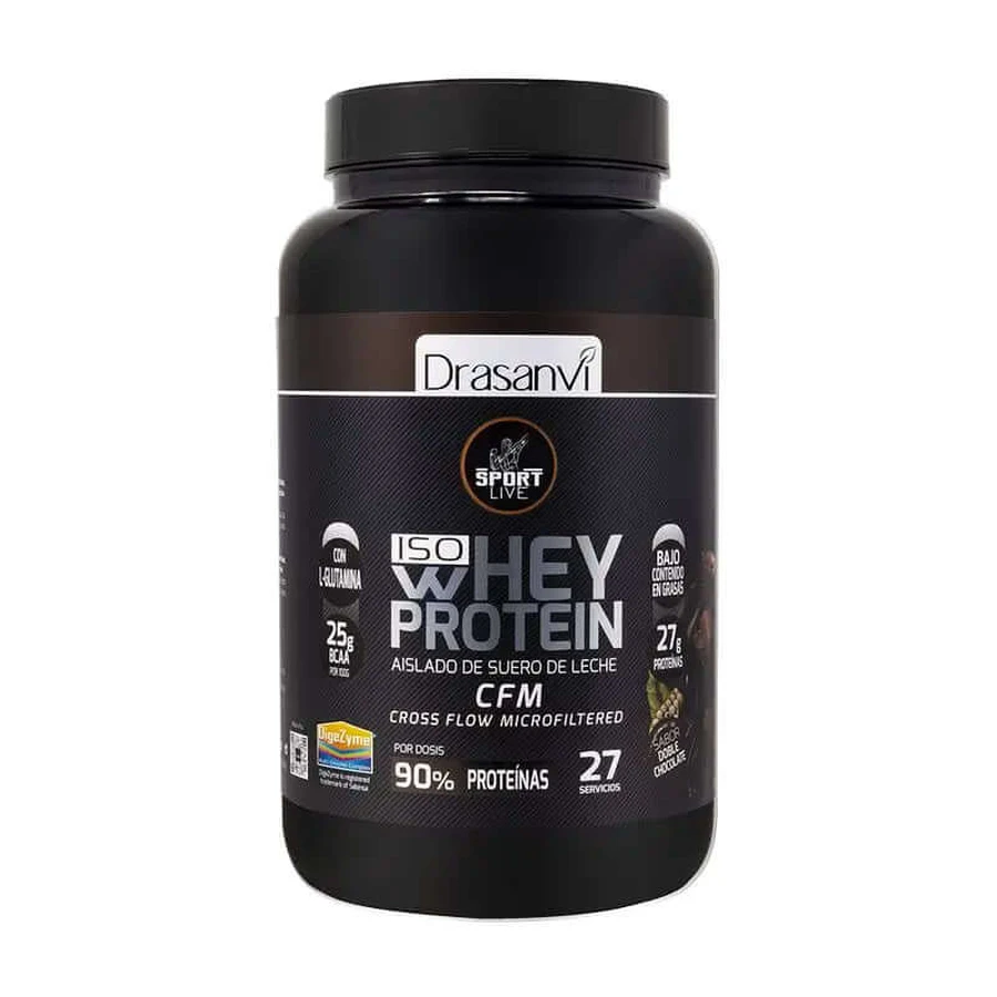 Drasanvi Sport Live Molkenprotein-Isolat Doppelschokolade, 800 Gramm