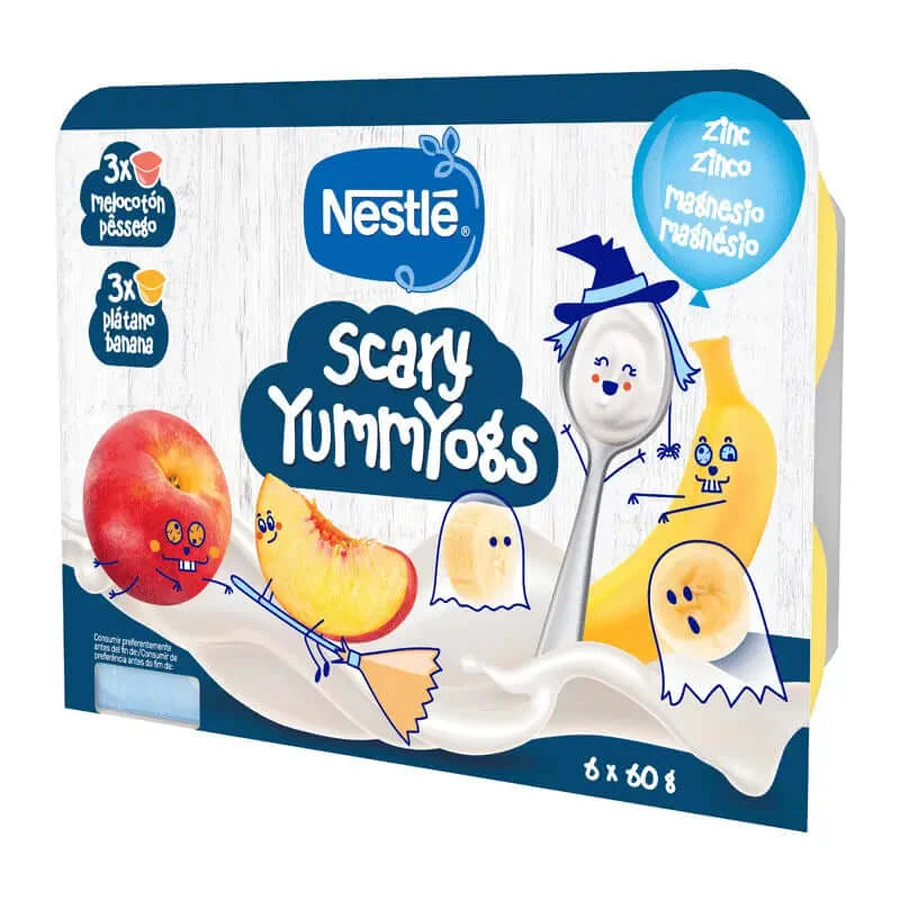 Nestlé Yummyogs Banaan Perzik, 6X60 gram