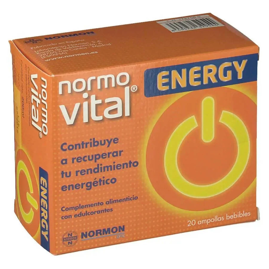 Normovital Energy Vitaminas C y B3, 20 Ampollas