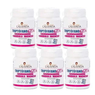 Ana Maria Lajusticia Triptofano Plus con Ashwagandha + Rhodiola y Magnesio, Pack 6 x 60 comprimidos