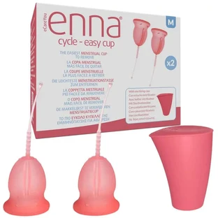 Enna Cycle Easy Menstrual Cup Size M, 2 Cups + Sterilization Box