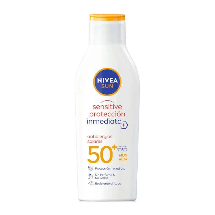 NIVEA Sun SPF50+ Sensitive Anti-Allergy Sun Lotion for Adults Sensitive Skin, 200 ml