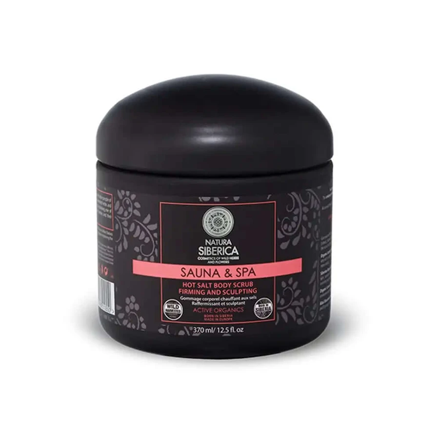 Natura Siberica Sauna&Spa Warme Lichaamspoeling op basis van verstevigend en vormgevend zout. , 370 ml