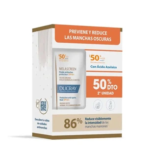 Pack Ducray Melascreen Fluide Spf 50+ 2èmeUd 50% de réduction 2x50ml