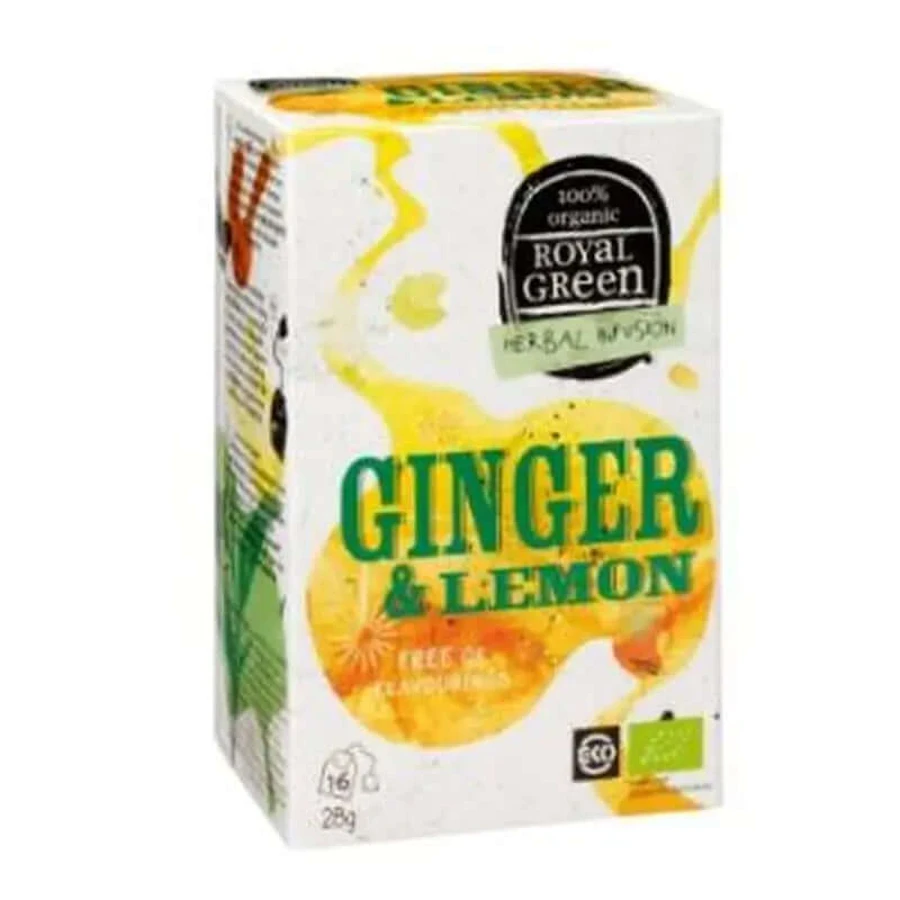 Royal Green Ginger Lemon Gember-Lemon 16Infusies. Bio