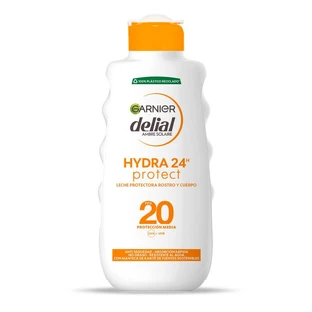 Garnier Delial Hydra 24H Protect Schutzmilch Gesicht und Körper Schutz Spf 20, weiche und feuchtigkeitsspendende Haut 200Ml