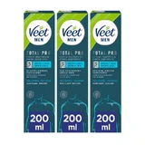 Veet Men Crema Depilatoria Piel Sensible, 3x200ml