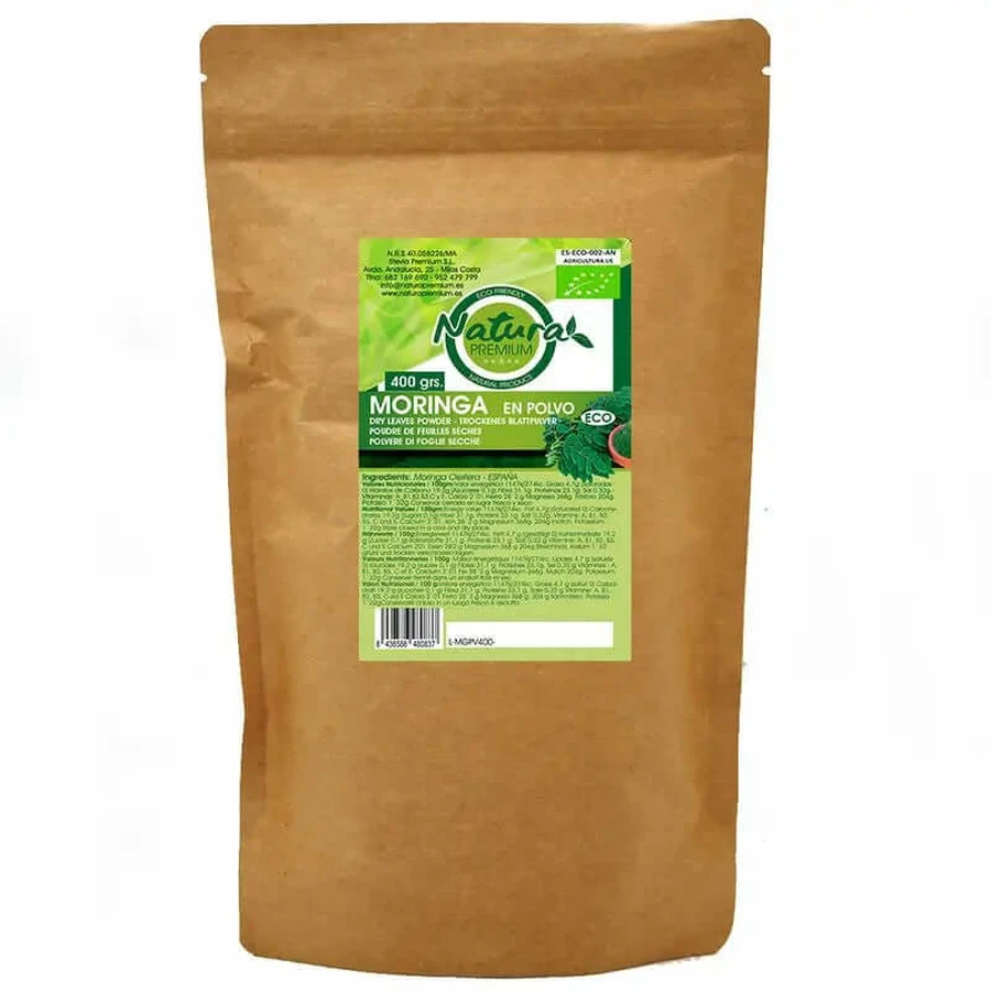 Natura Premium Moringa Ground Powder Bio , 400 grammes