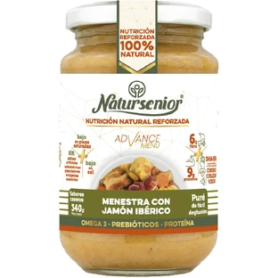 Natursenior Puré Adultos Menestra Con Jamón Ibérico Con Omega 3 Dha+Epa, Prebióticos Y Proteínas. , 340 gr
