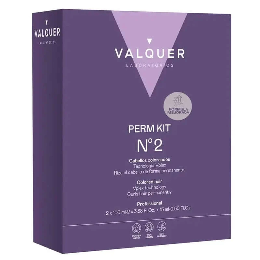 Valquer Professional Kit For Perming - Nº 2 (Color Treated Hair) , 210 ml