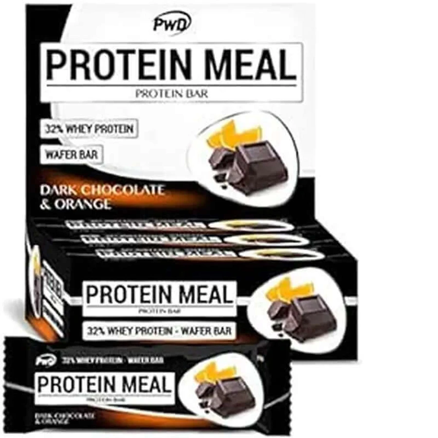 Pwd Protein Meal Ciocolată neagră & Naanja Barrita 35 G 12 Unids