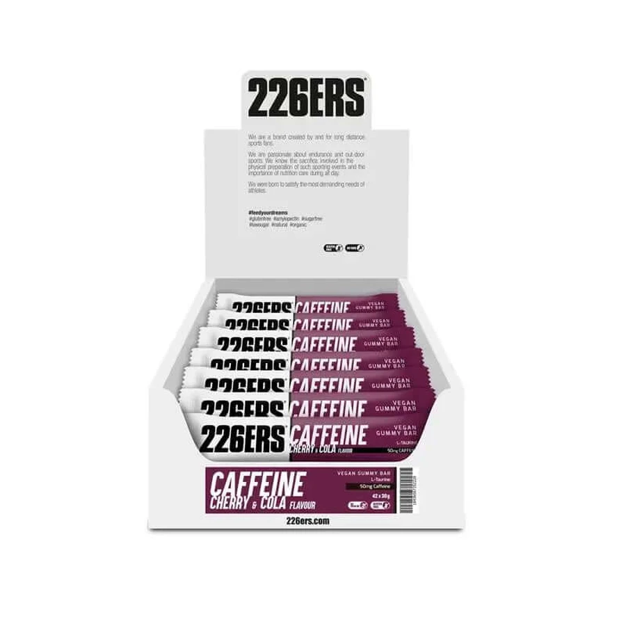 226Ers Vegan Energiereep Kersen - Cola met Cafeïne, 42x30 gram