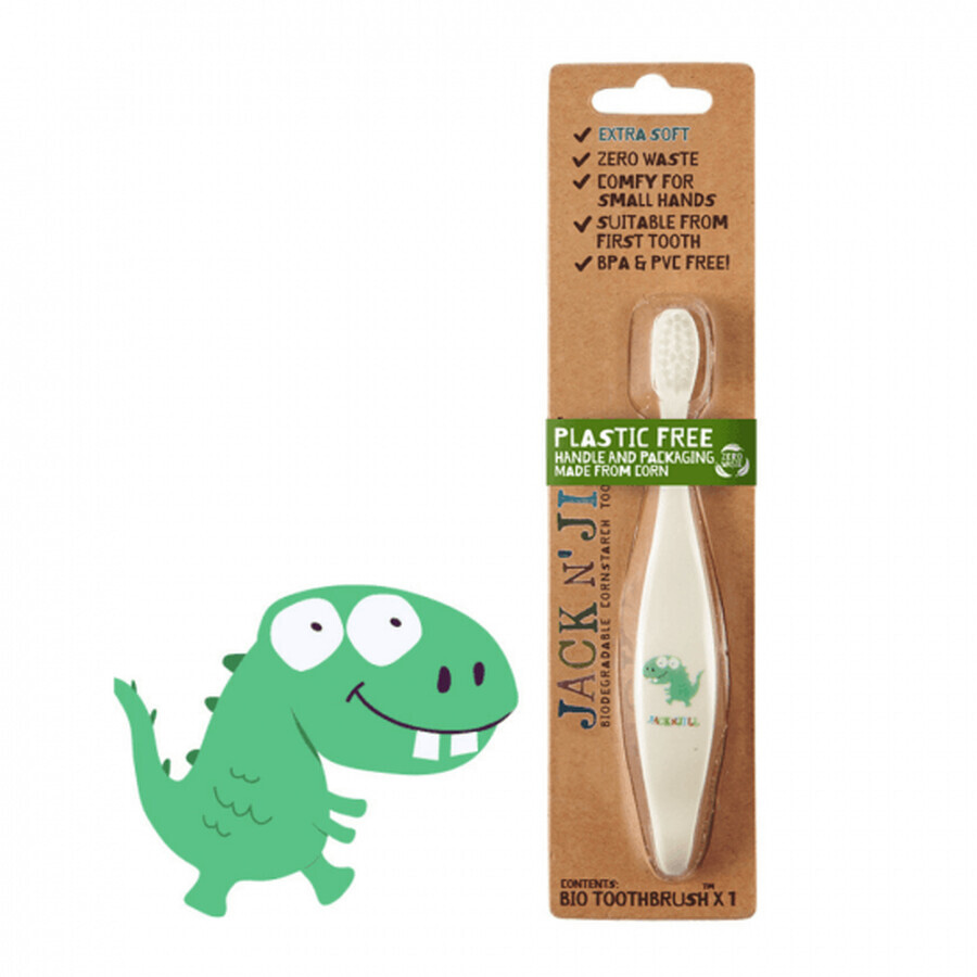 Comprar Cepillo de dientes ecológico para bebés y niños Dino, Jack N Jill Cepillo de dientes ecológico para bebés y niños Dino, Jack N Jill