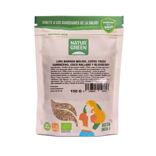 NaturGreen Organic Flax, Buckwheat, Coconut, Blueberry Bio 150 g