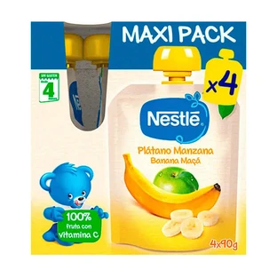 Nestlé Banane und Apfel Sachet, 4X90 Gramm