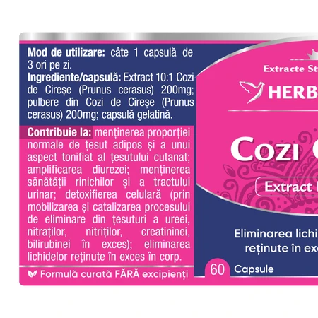 Extracto de tallos de cereza, 60 cápsulas, Herbagetica