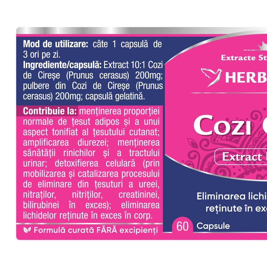 Extracto de tallos de cereza, 60 cápsulas, Herbagetica