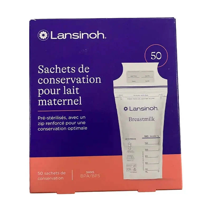 Lansinoh Bewaarzakjes voor moedermelk, 50 stuks.