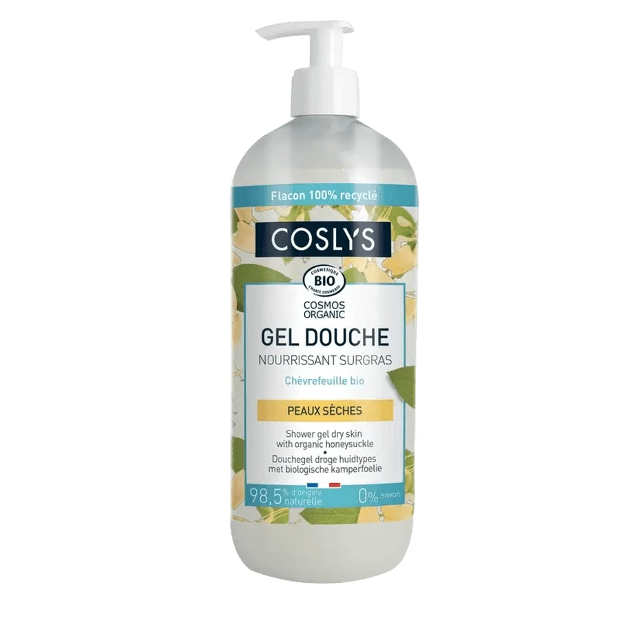 Gel douche Coslys au chèvrefeuille Peau sèche extra grasse, 1000 ml