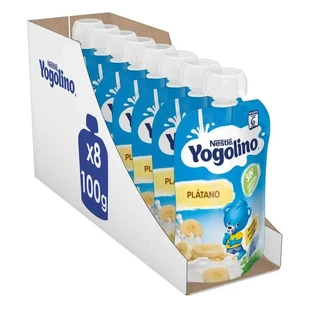 YOGOLINO Pack Banane sans sucre, 100g x 8 unités