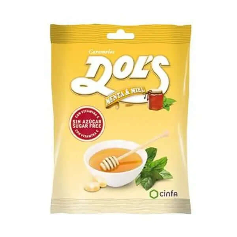 Cinfa Dols Suikervrije Mint-Honing Snoepjes Zakje, 60 gram