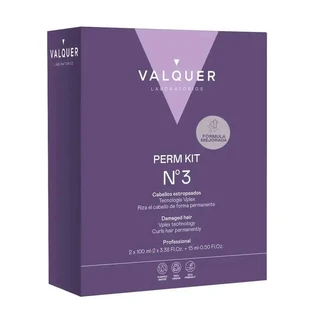 Valquer Professional Perming Kit Nº3 - Beschadigd haar - Herstellen, krullen en herstellen , 210 ml