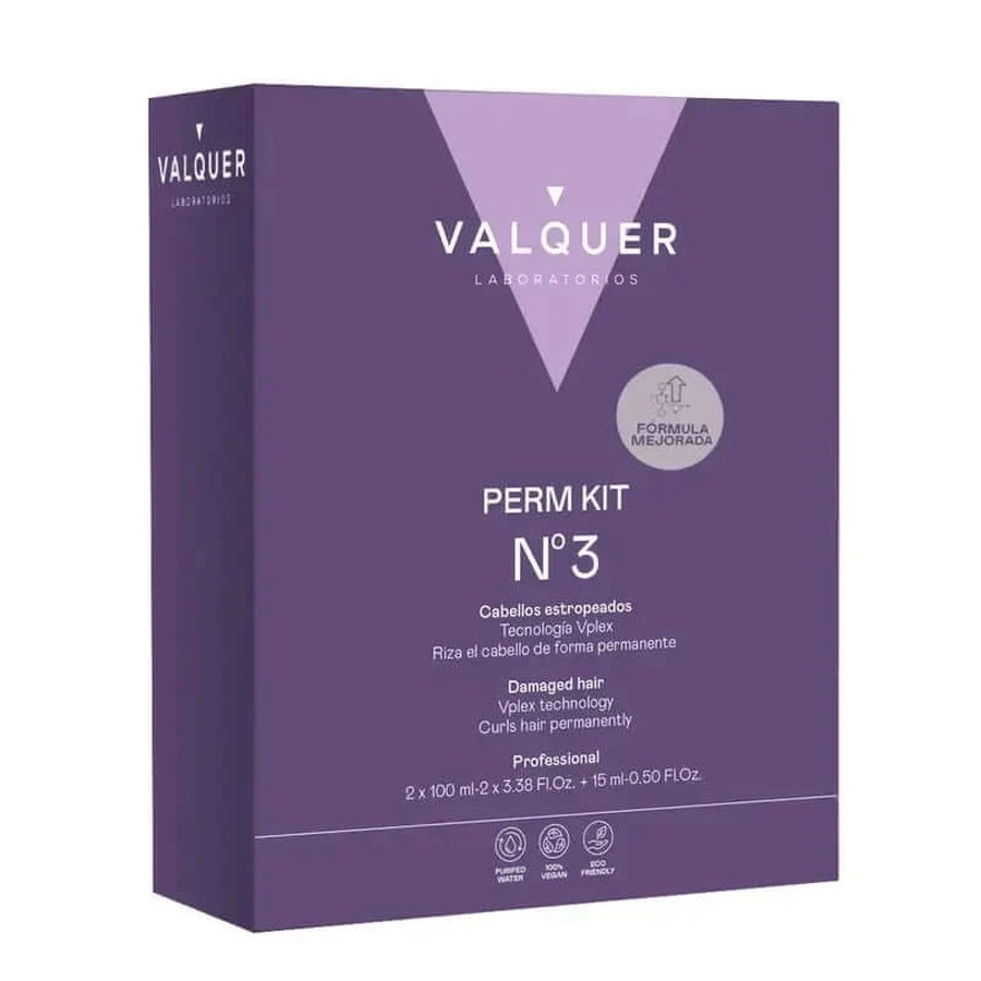 Valquer Professional Perming Kit Nº3 - Beschadigd haar - Herstellen, krullen en herstellen , 210 ml