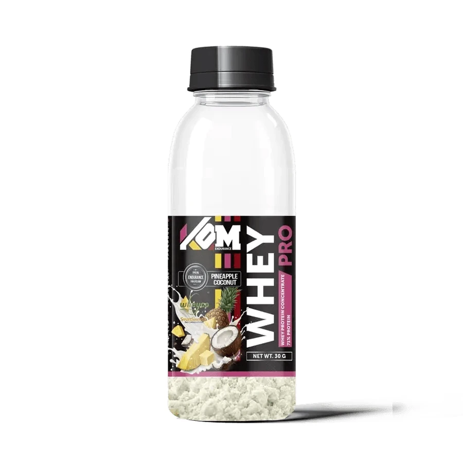 Kom Endurance Proteinas Nutricion Deportiva , botella monodosis de proteina whey 30gr sabor piña-coco