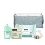 Suavinex Regalo Bebés Leche 300 Ml + Baby Cologne Memories 100 Ml + Toallitas + Mordedor, Azul