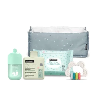 Suavinex Babycadeau Babymelk 300 ml + Parfum 100 ml + Doekjes + Speentje, Blauw