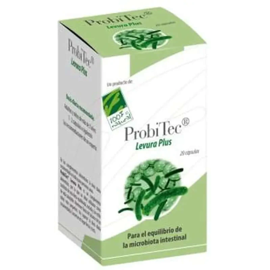 Honderd procent natuurlijk Probitec Levura Plus 20 capsules