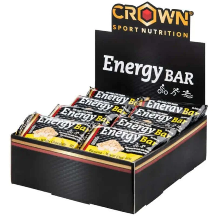 Crown Sport Nutrition Energy Bar Banană Ciocolată albă , 12 x 60 grame