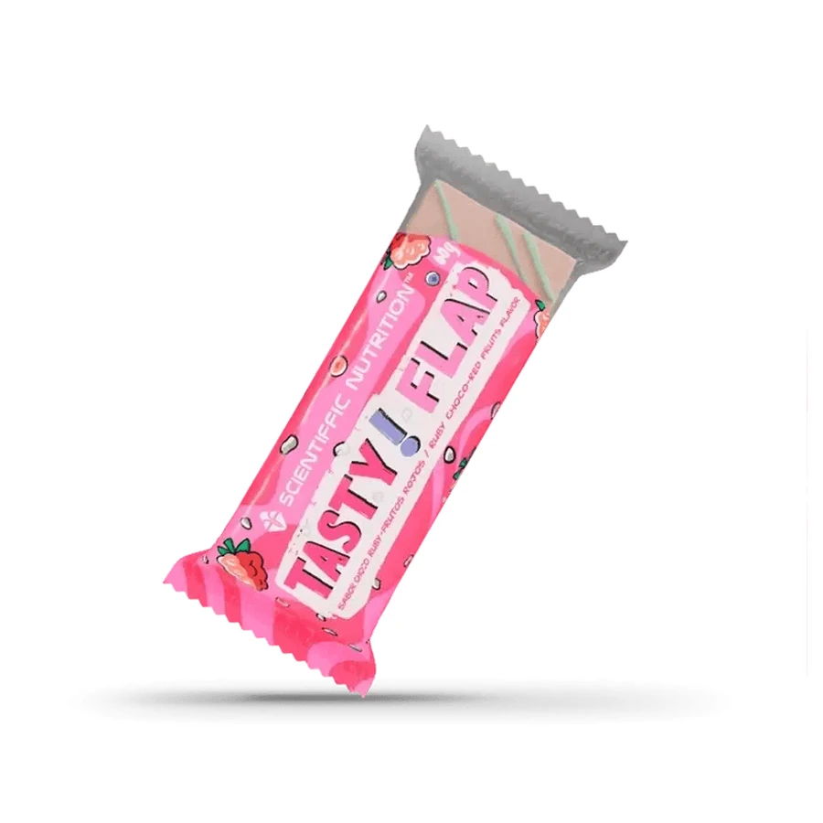 Scientiffic Nutrition Lecker! Flap Choco Ruby - Rote Früchte , 60 Gramm
