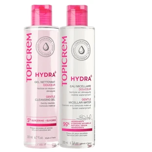 Topicrem Hydra+ Pack Cleansing Gel 200 Ml + Micellar Water 200 Ml 40%.