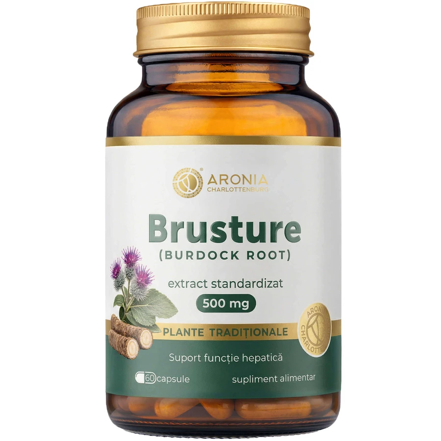 Burdock 500 mg - 60 capsules with concentrated extract of Burdock Root for liver support, skin health and elimination of excess fluid | Traditional Herbals