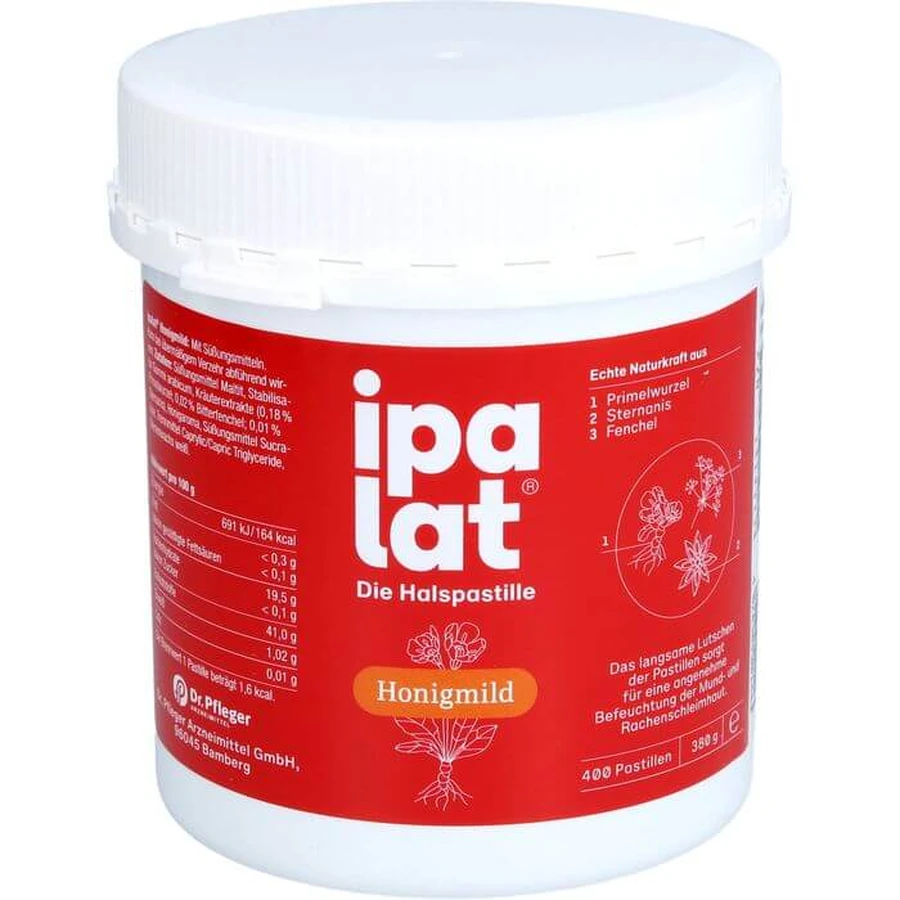 IPALAT Halspastillen honigmild o.Menthol zuckerfr. 400 St.
