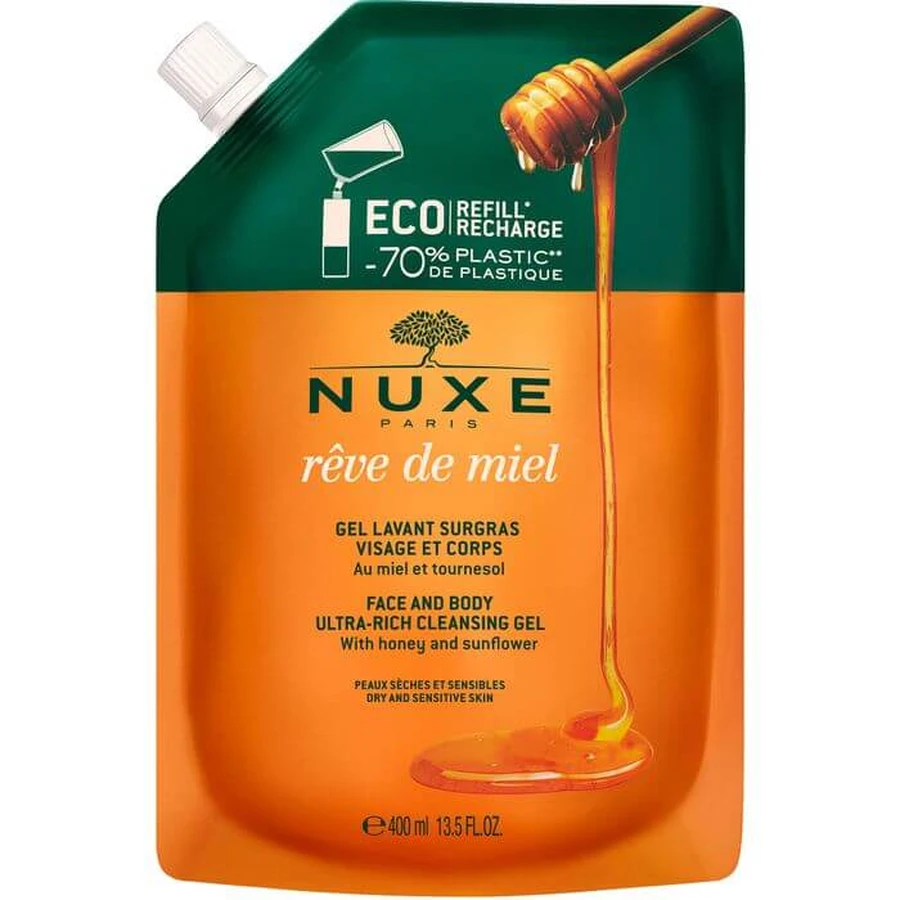 NUXE Reve de Miel Gel Lav.Surgras Vis./Cor.Navulling 400 ml
