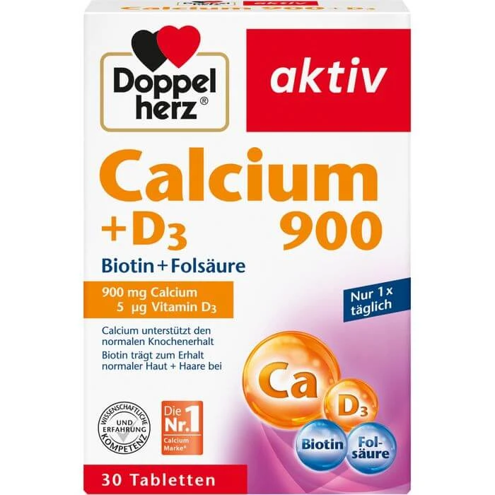 DOPPELHERZ Calcium 900+D3 Tablets 30 Capsules