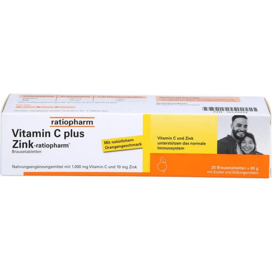 VITAMIN C PLUS Zink-ratiopharm Effervescent Tablets 20 Capsules