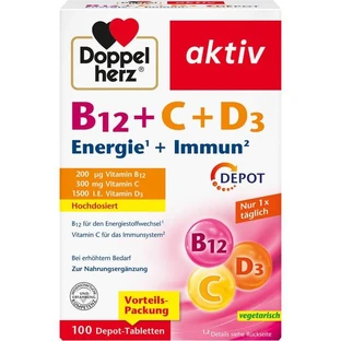 DOPPELHERZ B12+C+D3 Depot active tablets 100 pcs.