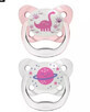 Set of 2 PreVent Pink silicone soothers, 6-18 months, Dr Brown`s