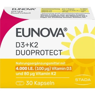 EUNOVA DuoProtect D3+K2 4000 U.I./80 µg cápsulas 30 uds.