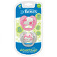 Set of 2 Advantage Pink Silicone Soothers with Lids, 0-6 months, Dr Brown`s